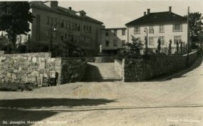 St. Josephs hospital før den nye fløyen mot Aalsgate ble bygd i 1950
